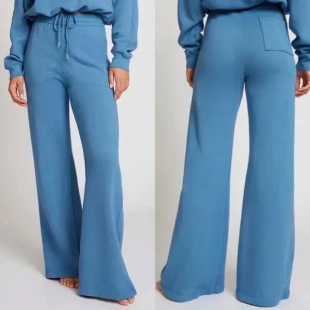 Amo Sybil Fleece Wide Leg Sweatpants Sky Blue Xs